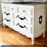 F30. White painted double dresser. 